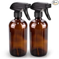 Bontip Glass Spray Bottle, Amber Glass Spray Bottle Set & Accessories Refillable for Plants Window Cleaners Aromatherapy Facial Hydration Watering Flowers Hair Care (2 Pack/16 oz) (Amber)
