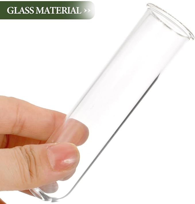 Kisangel 5Pcs Plant Propagation Tubes, Glass Test Tubes Plant Propagation Station for Clear Hydroponic Flower Vase