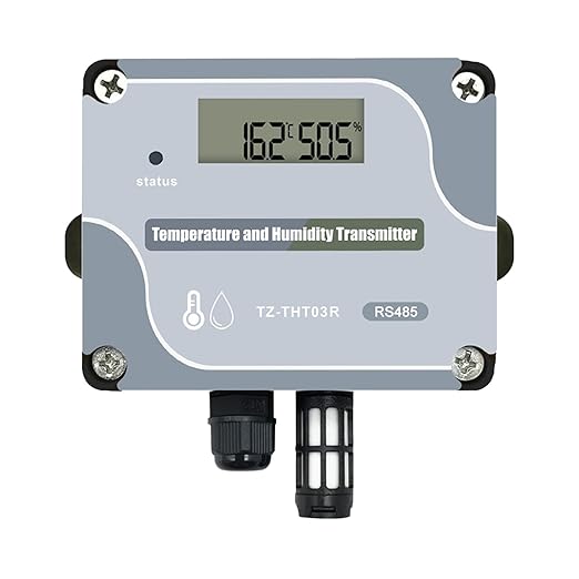 Tzone RS485 Temperature Humidity Sensor Modbus RTU Temp Sensor Digital Industrial Temp and Humidity Transmitter Wall Mounted,-40℉ to 257℉ Temperature Probe Analog Moisture Monitor Greenhouse Grow Tent