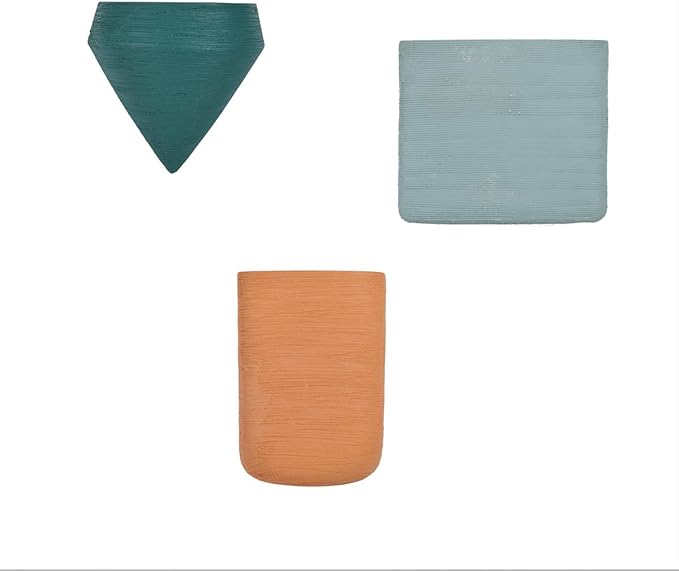 Resin Planters Geometric Wall Planters Indoor Plant Pots Colorful Wall-Mounted Flower Pots Vertical Plant Container Air Plant Holder Wall Vase for Cactus Succulents Herbs and More … (3 Mixed)