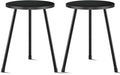 KINNARY Black Plant Stand Indoor Set of 2, Mid Century Wood Plant Table for Flower Pots, Metal Plant Holder, Modern Home Decor Small Round Side End Table (11.8"x16")