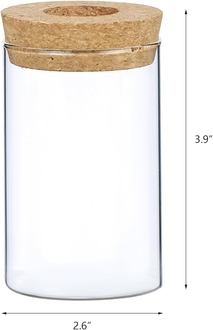 Clear Glass Planter Vase with Wooden Lid and Bamboo Stand for Hydroponic Plants, Succulents, Cut Flowers Gifts for Women Mom Plant Lovers (1, 2.55 * 3.93inch)