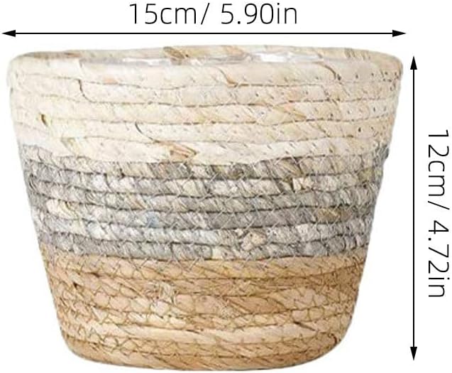 2pcs Woven Flower Baskets Decorative Planters for Use for Desktop Balcony Decoration