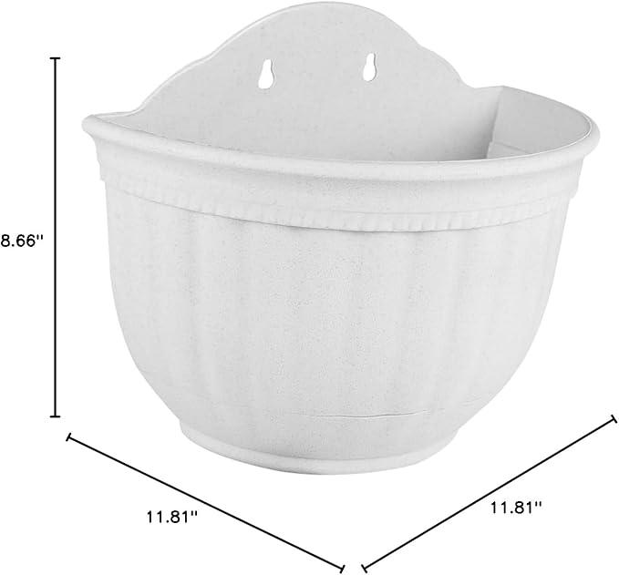 POPETPOP 2pcs Flower Pot Rack Wall Mounted Plant Pot Half Circle Hanging Flower Holder White Hanging Planter