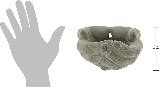 The Bridge Collection Cupped Hands Sculpture Cement Wall Planter Pot