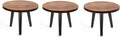 KGPLOME Indoor Plant Stand,Wood Mid Century Plant Table in Walnut Finish,Tall Plant Stand for Flower Pot,Modern Round Small Side End Table with Raised Design (Walnut (no Raised), 12"x10.8" 3 Pack)