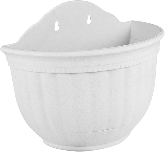 POPETPOP 2pcs Wall Mounted Half Hanging Flower Pot Elegant Planter Drainage Space-Saving Design for Desktop Kitchen Balcony Garden Decor