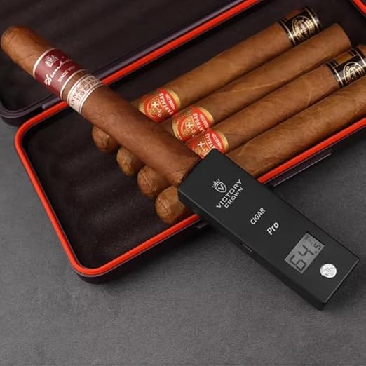 Digital Cigar Humidity Meter Portable Electric Moisture Guage Tester Reader Humidor Hygrometer Needle LCD Display Smoking Tobacco Accessories Gifts (Green)