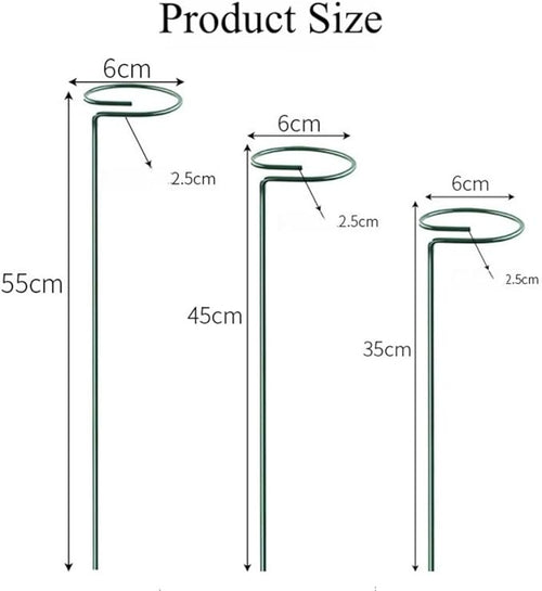 12 Pack Plant Support Stakes, 22 Inch Tall Metal Plant Stakes, Garden Plant Support Stake for Outdoor Indoor Plants, Flower Stake for Lilies, Dahlias, Sunflowers, Tomato, Amaryllis, Peony, Orchid