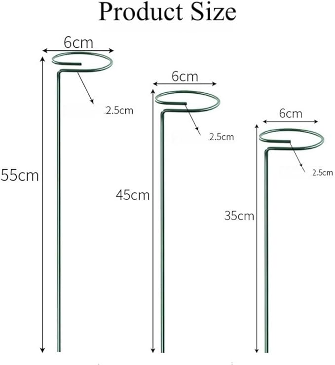 12 Pack Plant Support Stakes, 14 Inch Tall Metal Plant Stakes, Garden Plant Support Stake for Outdoor Indoor Plants, Flower Stake for Lilies, Dahlias, Sunflowers, Tomato, Amaryllis, Peony, Orchid