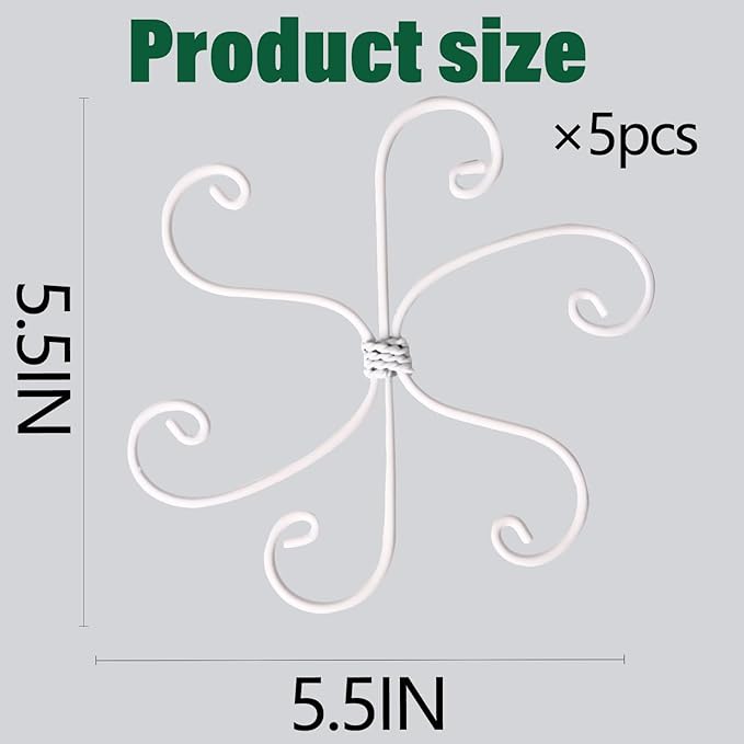 YOHSNOR 5PCS Monstera Plant Support Hook - 5.5x5.5 inch Premium Indoor Stem Stabilizer for Monstera & Fishbone Cactus, Durable,Easy Installation, Gentle Protection for Healthy Plant Growth