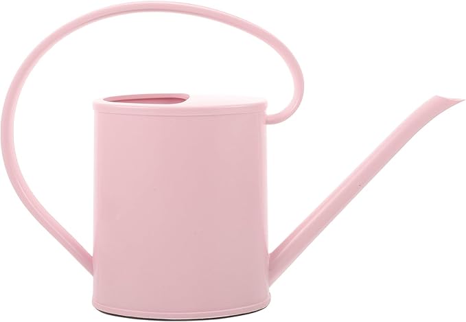 Lurrose 2l Long Spout Watering Can Pink Gardening Watering Kettle for Indoor and Outdoor Plants with Sturdy Spout