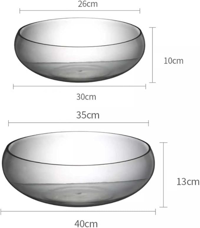 Decor Large Glass Fish Tank Wide Diameter Bowl-Shaped Fish Tank Transparent Turtle Tank Desktop Decoration Hydroponic Plant Container Planter Starter(Large)