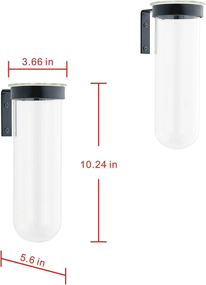 2 Piece Hanging Glass Wall Vase Set, Iron Metal Plant Stand with Clear Borosilicate Glass Tubes, Creative Wall Mount Vase for Flowers, Air Plants, Home Office Wedding Decoration