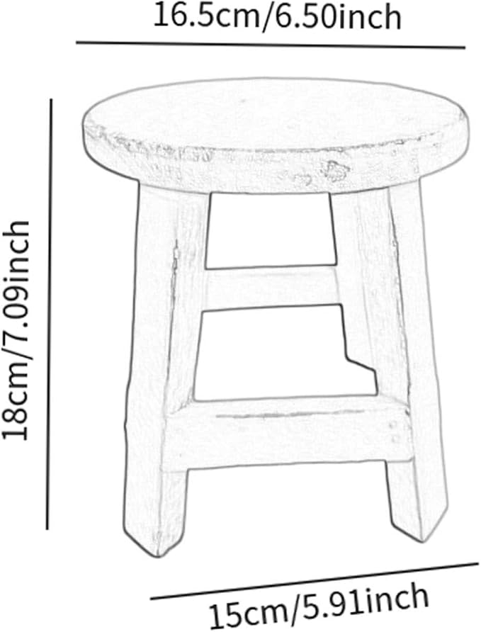 MYCENSE Wooden Stool Plant Stand for Indoor & Outdoor, Sturdy Flower Pot Stands Plants Shelf Potted Rack, Round Footstool, Decoration Racks for Home Office Garden Patio, A White 16.5x18cm