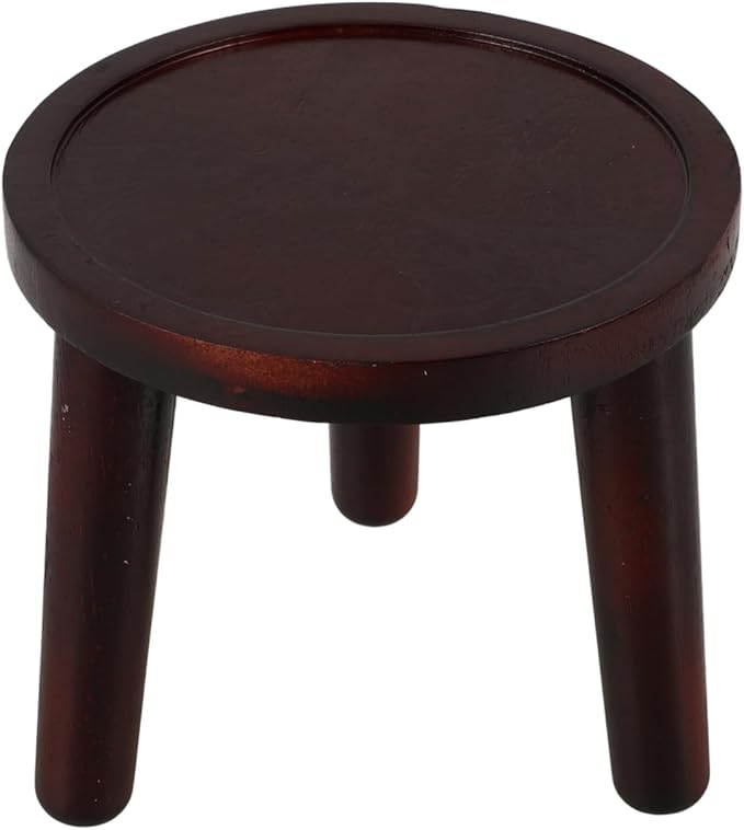 HANABASS Round Wooden Stool for Plant Stand, Potted Decor, Garden tool, Bonsai Display Rack or Home Shelf | Solid Wood Step Stool, Garden & Table Accent in Brown, 5.9 Inches