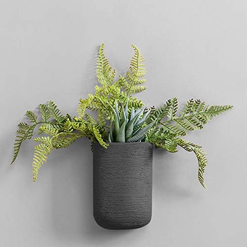 Resin Planters Geometric Wall Planters Indoor Plant Pots Colorful Wall-Mounted Flower Pots Vertical Plant Container Air Plant Holder Wall Vase for Cactus Succulents Herbs and More … (3 Black)