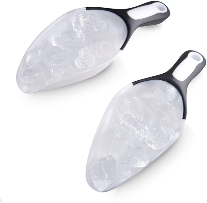 Rockland Guard 1-Cup Multipurpose Scoops (2-Pack) – Flexible Funnel Tip for Spill-Free Pours – Heavy-Duty Ice Scoop for Freezer & Kitchen – Dog Food Scoop & Flour Scoop for Canisters