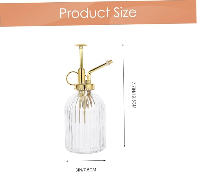 KESYOO Vintage Glass Plant Mister Spray Bottle Elegant Watering Can for Indoor Plants Succulents Flowers Retro Design with Transparent Finish Head