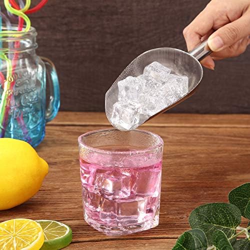 Mudder 6 Pack 6 Ounce Small Stainless Steel Ice Scoop Metal Mini Candy Little Sugar Cream Scoop for Home Kitchen Food Jars Coffee Beans Bar Buffet