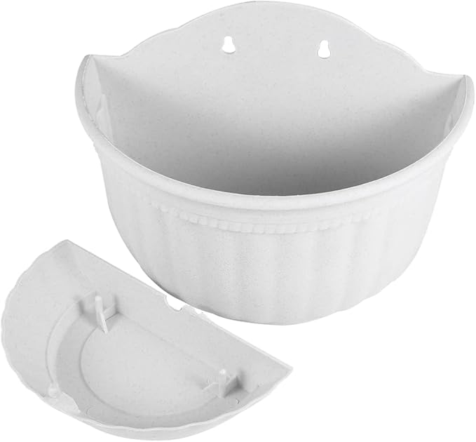 POPETPOP 2pcs Flower Pot Rack Wall Mounted Plant Pot Half Circle Hanging Flower Holder White Hanging Planter