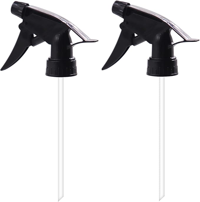 OFFIDIX 2 Pack Plant Mister Sprayers Watering Nozzles for Glass Spray Bottle with Plastic Top Pump and Adjustable Mist Spray Nozzle, Clear