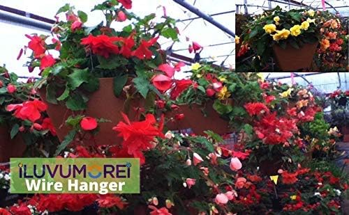 4 Pack 21" 3 Strong Wire Steel Hook Hanger, Gardening Indoor Outdoor Patio Hanging Basket Use (4Pack 21" - 3 Wire)