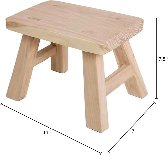 Unfinished Step Stool Footstool Wooden 11 inch for Kids Adults Plant Stand Plant Stand Fishing Stool Wood Small
