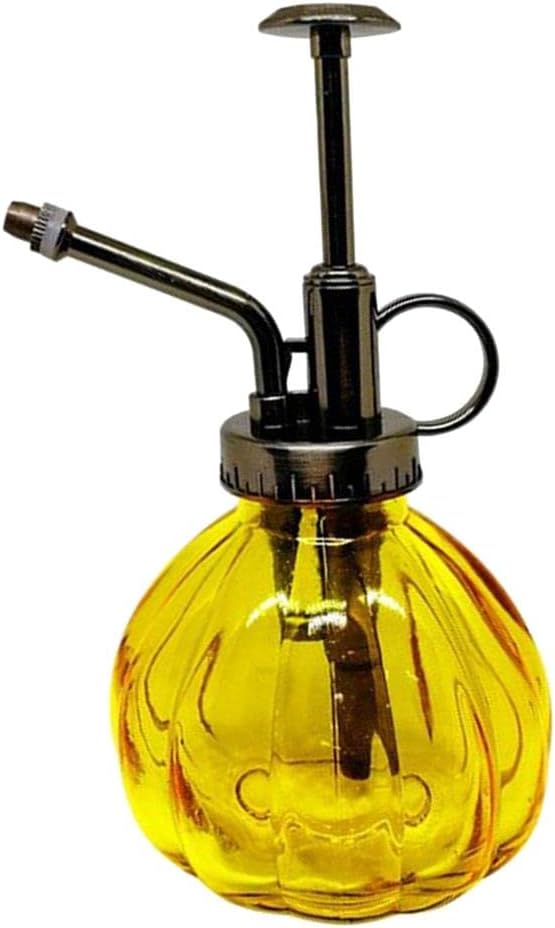 Vintage Glass Watering Spray Bottle Plant Mister - Adjustable Pressure Sprayer for House Plants - Elegant European Style Watering Can - Perfect for Garden and - Pale Yellow