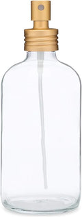 Rail19 Apothecary Clear Glass Mist Bottle - Gold Metal Aluminum Nozzle, 8oz (1 Pack)