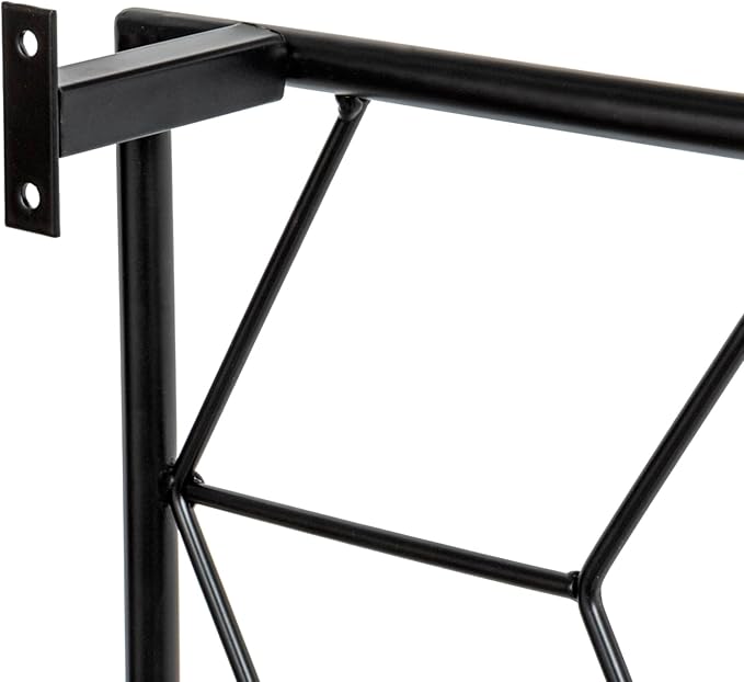 MyGift 4 Foot Geometric Cube Pattern Style Matte Black Metal Wire Garden Trellis, Wall Mounted Large Support Lattice Frame for Climbing Plants and Crawling Vines