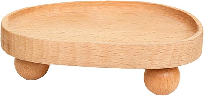 Vaveren Wooden Riser Tray Jewelry Display Dish Soap Holder Pedestal Stand for Fireplace Kitchen Counter Candle Holder Vanity Birthday