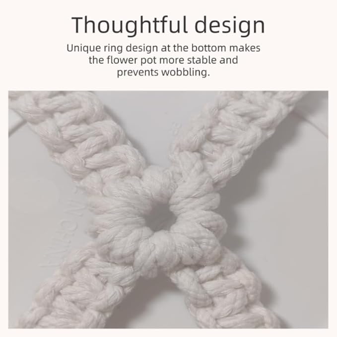 35 inch Macrame Plant Hanger for 5-10 Pot Indoor wall Window Boho Long Crochet White Rope Hanging Planters for Plant Holder Outdoor (Ivory2)