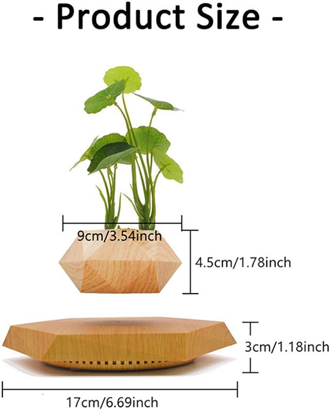 Levitating Plant Pot Hexagon Floating Air Bonsai Pot Suspension Flowerpot Planter for Office Home Decoration