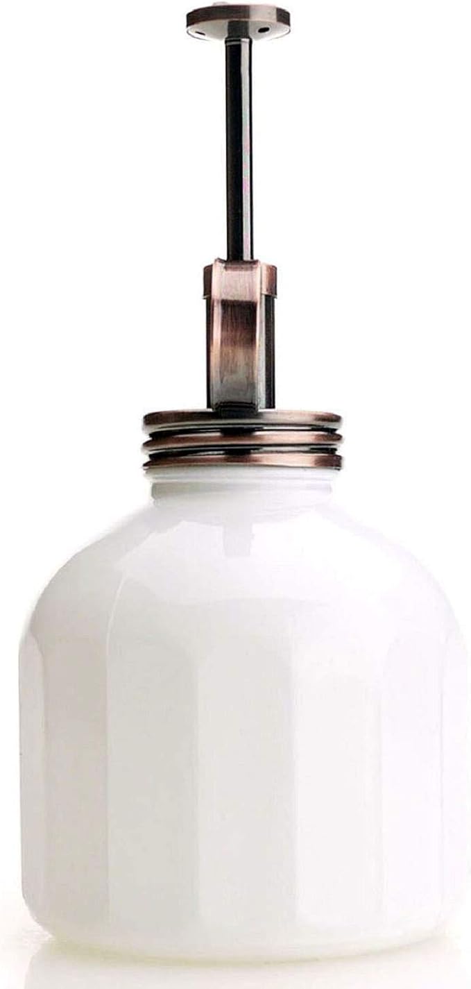 Plant Mister- White Glass Bottle & Brass Sprayer (Antique Copper)