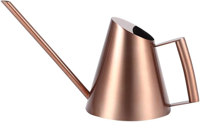Household Bonsai Stainless Steel Watering Can, Mini Brushed Indoor House Plants Long Spout Watering Can Modern Watering Pot, Rose Gold(M)