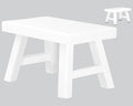 Solid Wood Step Stool for Kids & Toddlers - 11" x 7" x 7.1" Small Wooden Footstool for Bathroom Sink, Kitchen & Office - Sturdy Non-Toxic Decorative Stool - White