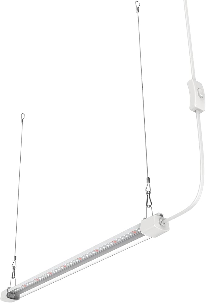 LED Grow Light 2FT Full Spectrum Compact Linkable Lighting Fixture for Indoor Greenhouse Year Round Plant Seedlings, Essential Grow Slim Hanging Suspended Strip