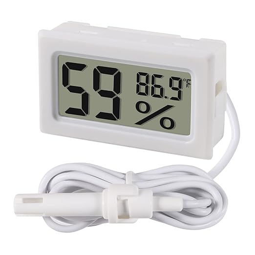 2-Pack Mini Digital Hygrometer Thermometer Gauge with Probe LCD Display Temperature Fahrenheit Humidity Meter for Incubator, Reptile Plant Terrarium, Humidor, Guitar Case, Greenhouse