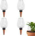 4 pcs Self Watering Globes for Indoor Plants - Top-Fill 11.8oz Clear Plant Watering Devices for Vacation, Plastic Watering Bulbs with Terracotta Spikes