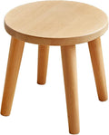 Natural Solid Wood Step Stool Plant Stand Round Footrest 10 inch Portable Detachable Legs Vanity Stool, Small