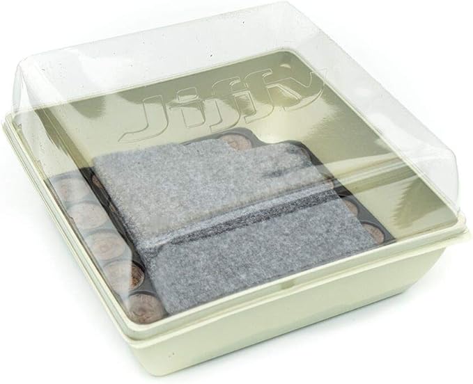 Jiffy Seed Starter Tray Kit - Self-Watering, High Germination Rate, Seedling Tray - 2 Pack, Peat/Plastic