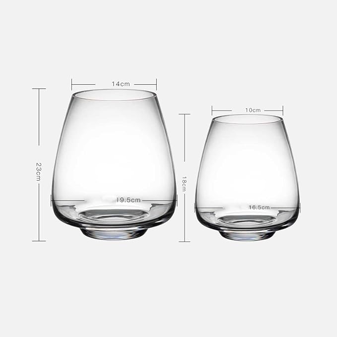 Decor Creative Transparent Glass Fish Tank Aquarium Desktop Living Room Small Goldfish Aquarium Office Hydroponics Plant Planter Starter(Small)