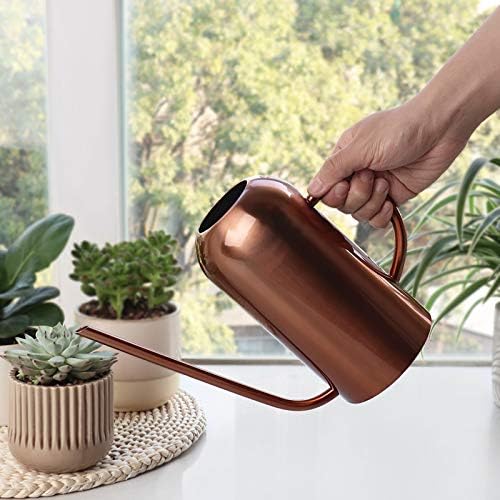 Watering Can, Stainless Steel Watering Pot for Outdoor and Indoor House Plants 40oz/1.3L, Bronze