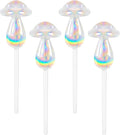Rainbow Plant Watering Globes, Rainbow Gradient Color Plant Watering Bulb Devices,Mushroom Self Watering Spikes Iridescent, Pack of 4