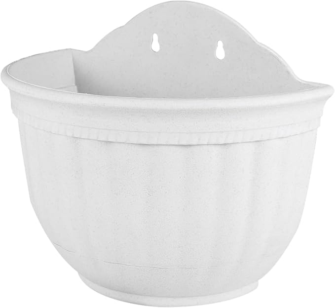 POPETPOP 2pcs Flower Pot Rack Wall Mounted Plant Pot Half Circle Hanging Flower Holder White Hanging Planter