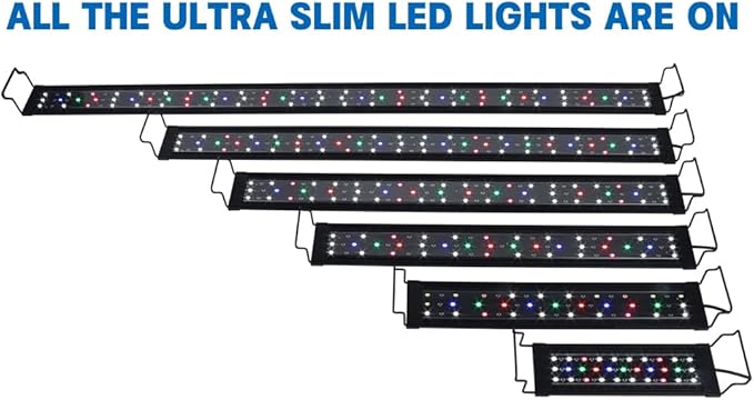 WaterRebirth Wireless Remote Full Spectrum Aquarium LED Light Strip - Ultra-Thin Design with Timer & RGB Modes for Fish Tank Plants(36-42“)