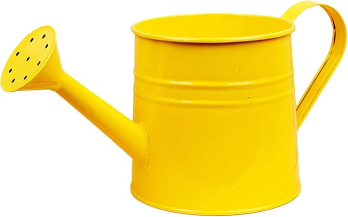 1.6L Watering Can for Indoor Outdoor Plants, Modern Small Watering Cans, Metal Flower Watering Can, Long Spout Watering Can-Colorful Plant Waterer for Indoor Bonsai Plants Garden Flowers (Yellow)