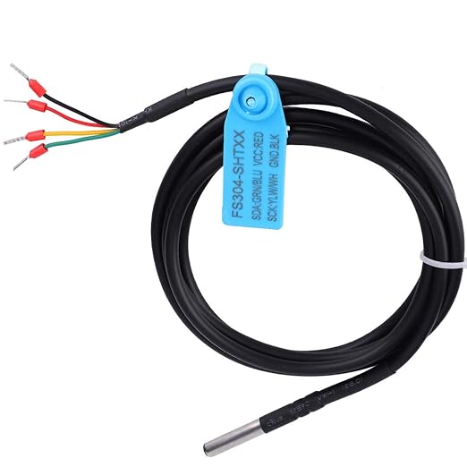 Soil Digital Temperature & Humidity Sensor Probe Stainless Steel Case Housing Low Consumption I2C Output Practice DIY(),Temperature and Humidity Sensor