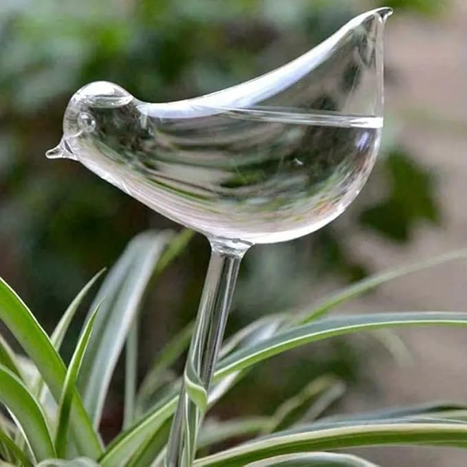 Bird-Shaped Self Watering Globes for Plants, PVC Transparent Automatic Watering Devices for Indoor Outdoor Potted Plants, Decorative Slow Release Irrigation Bulbs 100ml Capacity